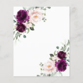 Papier Faire-part de mariage Rose pourpre et rose pâle bu (Dos)