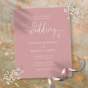 Papier Faire-part de mariage Rose Poussiéreuse Budget Scr