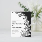 Papier FAIRE-PART DE MARIAGE RSVP QR noir blanc BUDGET (Debout devant)