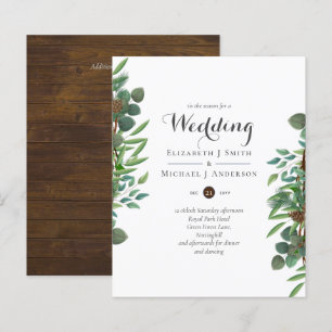 Papier Faire-part de mariage rustique et hivernal pour un