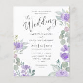 Papier Faire-Part de Mariage Rustique Eucalyptus Violet à (Devant)
