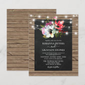 Papier Faire-part de mariage rustique floral à petit budg (Devant / Derrière)