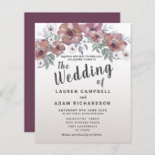 Papier Faire-part de mariage Rustique Rouge Orange Budget (Devant / Derrière)