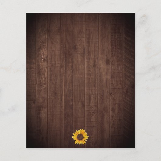 Papier Faire-part de mariage Rustique Sunflower Gold Dots (Dos)