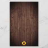 Papier Faire-part de mariage Rustique Sunflower Gold Dots (Dos)