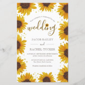 Papier Faire-part de mariage Rustique Sunflower Gold Dots (Devant)