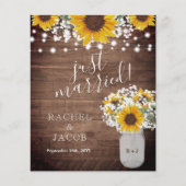 Papier Faire-part de mariage rustique Sunflowers Jar (Devant)