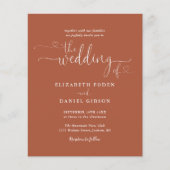 Papier Faire-part de mariage script coeurs de terre cuite (Devant)