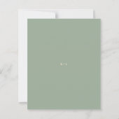Papier Faire-part de mariage simple vert sauge moderne (Dos)