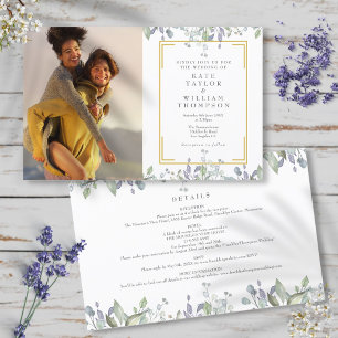 Papier Faire-Part de Mariage Tout en Un avec Photo de Ver