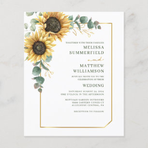 Papier Faire-part de mariage tout-en-un de tournesol Euca