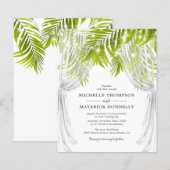 Papier Faire-part de mariage tropical sur la plage à peti (Devant / Derrière)