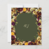 Papier Faire-part de mariage vert à budget floral d'autom (Dos)