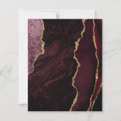 Papier Faire-part de mariage vert agate or Bourgogne (Dos)