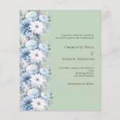 Papier Faire-part de mariage vert bleu poussiéreux (Devant)