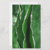 Papier Faire-part de mariage vert chasseur argent agate s (Dos)