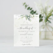 Papier Faire-part de mariage vert eucalyptus budget (Debout devant)