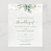 Papier Faire-part de mariage vert eucalyptus budget (Devant)