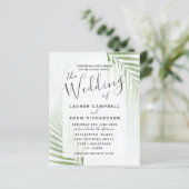 Papier Faire-part de mariage vert tropical pas cher (Debout devant)