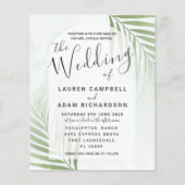 Papier Faire-part de mariage vert tropical pas cher (Devant)