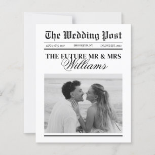 Papier Faire-Part de Mariage Vintage Budget Journal Ancie