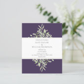 Papier Faire-part de mariage violet Budget Greenery (Debout devant)