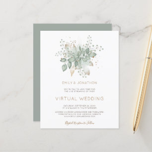 Papier Faire-part de mariage virtuel Budget Foliage Sage