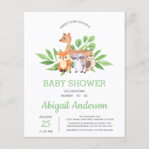 Papier Faire-part de naissance Animaux de la Forêt à peti