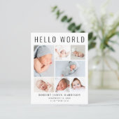 Papier Faire-part de naissance avec collage de photos mod (Debout devant)