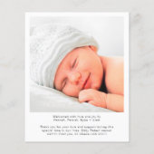 Papier Faire-part de naissance avec collage de photos mod (Dos)