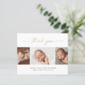 Papier Faire-part de naissance Bébé Script Budget 3 Photo (Debout devant)