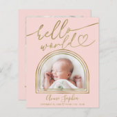 Papier Faire-part de naissance Budget du cadre Arch World (Devant / Derrière)