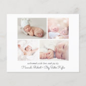 Papier Faire-part de naissance Collage photo simple du bu (Dos)
