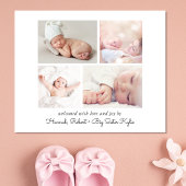 Papier Faire-part de naissance Collage photo simple du bu
