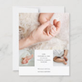 Papier Faire-part de naissance de script blanc de la phot (Dos)