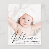 Papier Faire-part de naissance de script photo Budget 4 (Devant)