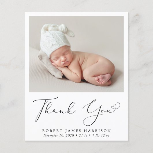 Papier Faire-part de naissance et remerciement photo avec (Devant)