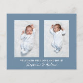 Papier Faire-part de naissance photo Budget Blue Boy Thre (Dos)