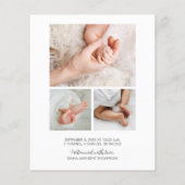 Papier Faire-part de naissance photo Budget Snowflakes (Dos)