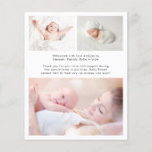 Papier Faire-part de naissance photo de bienvenue moderne (Dos)