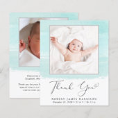 Papier Faire-part de naissance photo de couleur d'eau de  (Devant / Derrière)