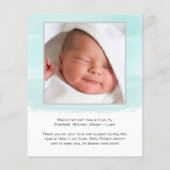 Papier Faire-part de naissance photo de couleur d'eau de  (Dos)