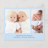 Papier Faire-part de naissance photo de jumeaux garçons b (Dos)