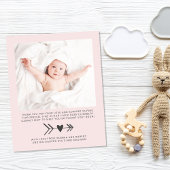 Papier Faire-part de naissance photo de petite fille rose