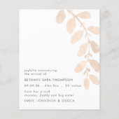 Papier Faire-part de naissance photo pour bébé cerf migno (Dos)