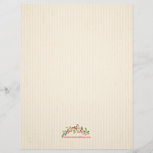 Papier Faire-part de Noël à couronne de feuillage avec ba (Dos)