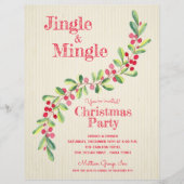 Papier Faire-part de Noël à couronne de feuillage avec ba (Devant)
