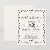 Papier Faire-part de réception de mariage à cadre ondulé (Devant / Derrière)