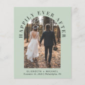 Papier Faire-part de réception de mariage Arch Photo Sage (Devant)