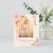 Papier Faire part de remise de diplôme avec herbe des pam (Debout devant)